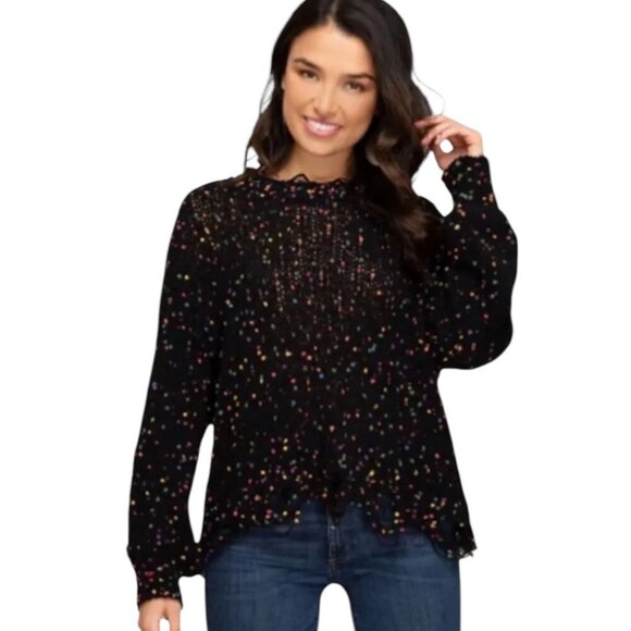 Vici Womens Confetti Pullover Sweater Size Small Distressed Soft Knit Edgy Boho - Picture 1 of 11